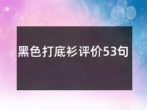 黑色打底衫评价53句