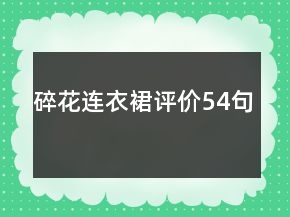 碎花连衣裙评价54句