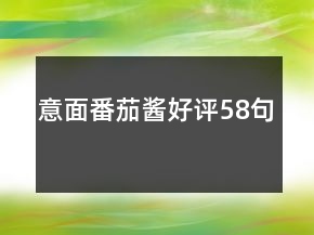 意面番茄酱好评58句