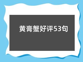 黄膏蟹好评53句