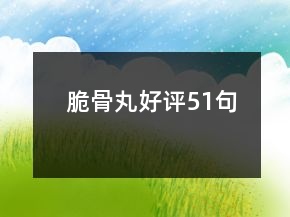 脆骨丸好评51句