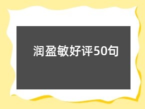 润盈敏好评50句