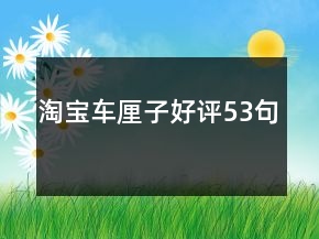 淘宝车厘子好评53句