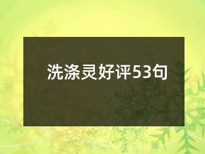 洗涤灵好评53句
