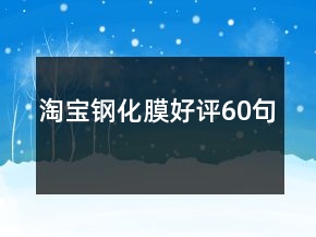淘宝钢化膜好评60句