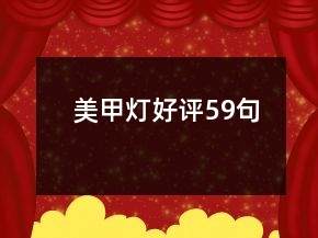 美甲灯好评59句