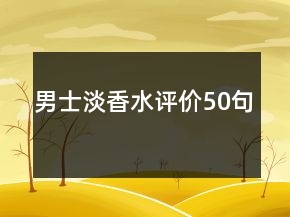 男士淡香水评价50句