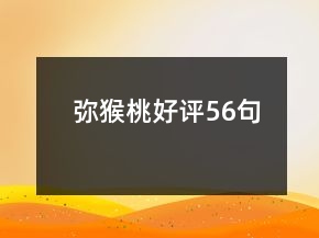 弥猴桃好评56句