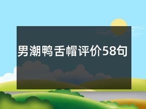 男潮鸭舌帽评价58句
