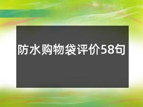防水购物袋评价58句