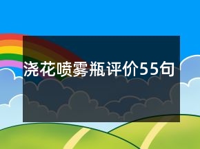 浇花喷雾瓶评价55句