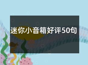 迷你小音箱好评50句