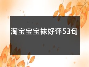 淘宝宝宝袜好评53句