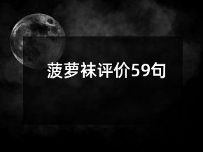 菠萝袜评价59句