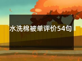 水洗棉被单评价54句