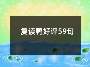 复读鸭好评59句