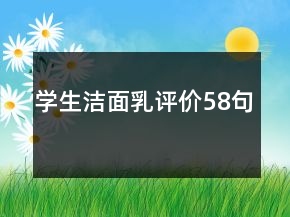 学生洁面乳评价58句