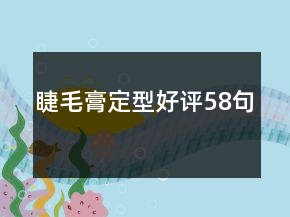 睫毛膏定型好评58句