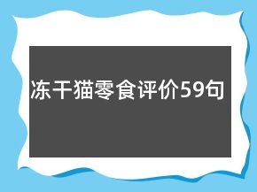 冻干猫零食评价59句
