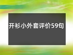 开衫小外套评价59句