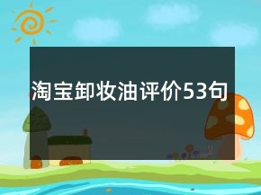 淘宝卸妆油评价53句