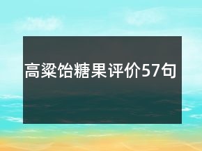 高粱饴糖果评价57句