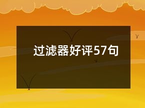 过滤器好评57句