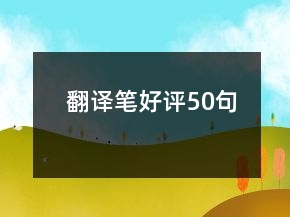翻译笔好评50句