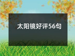 太阳镜好评56句