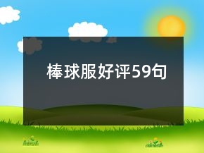 棒球服好评59句