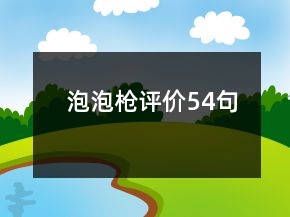 泡泡枪评价54句