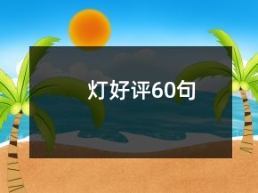 灯好评60句