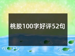 桃胶100字好评52句