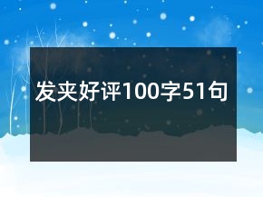 发夹好评100字51句