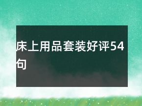 床上用品套装好评54句