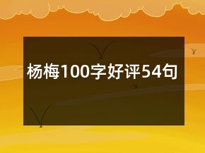 杨梅100字好评54句