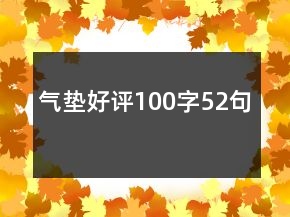 气垫好评100字52句