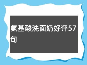 氨基酸洗面奶好评57句