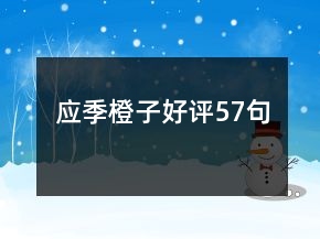 应季橙子好评57句