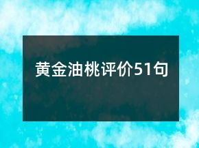 黄金油桃评价51句