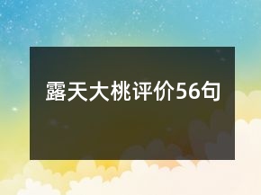露天大桃评价56句