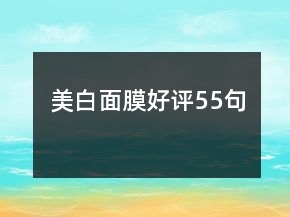 美白面膜好评55句
