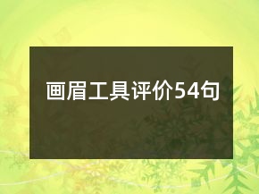 画眉工具评价54句