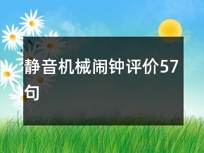 静音机械闹钟评价57句