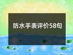 防水手表评价58句