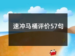 速冲马桶评价57句