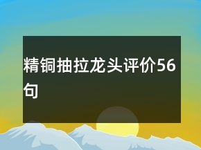 精铜抽拉龙头评价56句