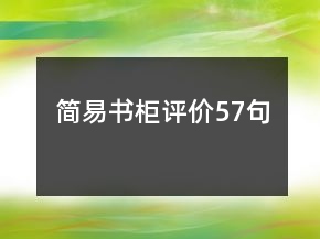 简易书柜评价57句
