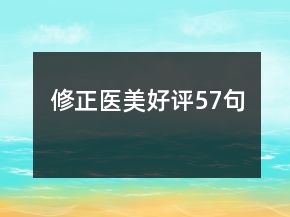 修正医美好评57句