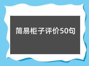 简易柜子评价50句